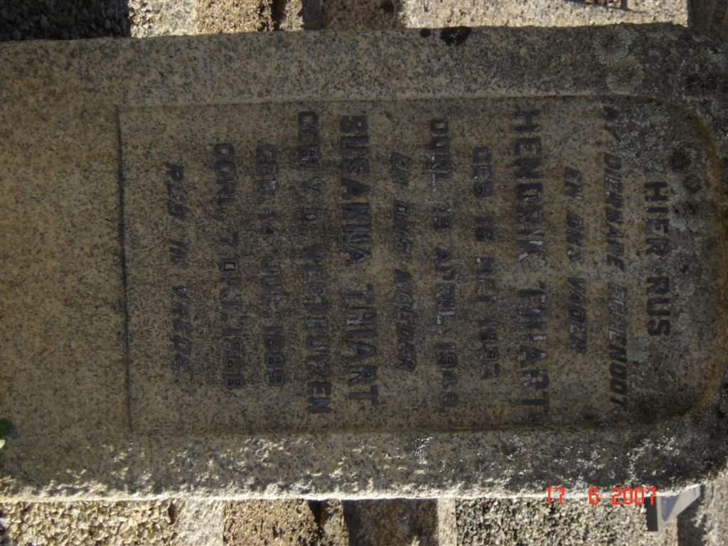 THIART Hendrik 18?3-1948 &amp; Susanna V.D. WESTHUIZEN 1889-1968