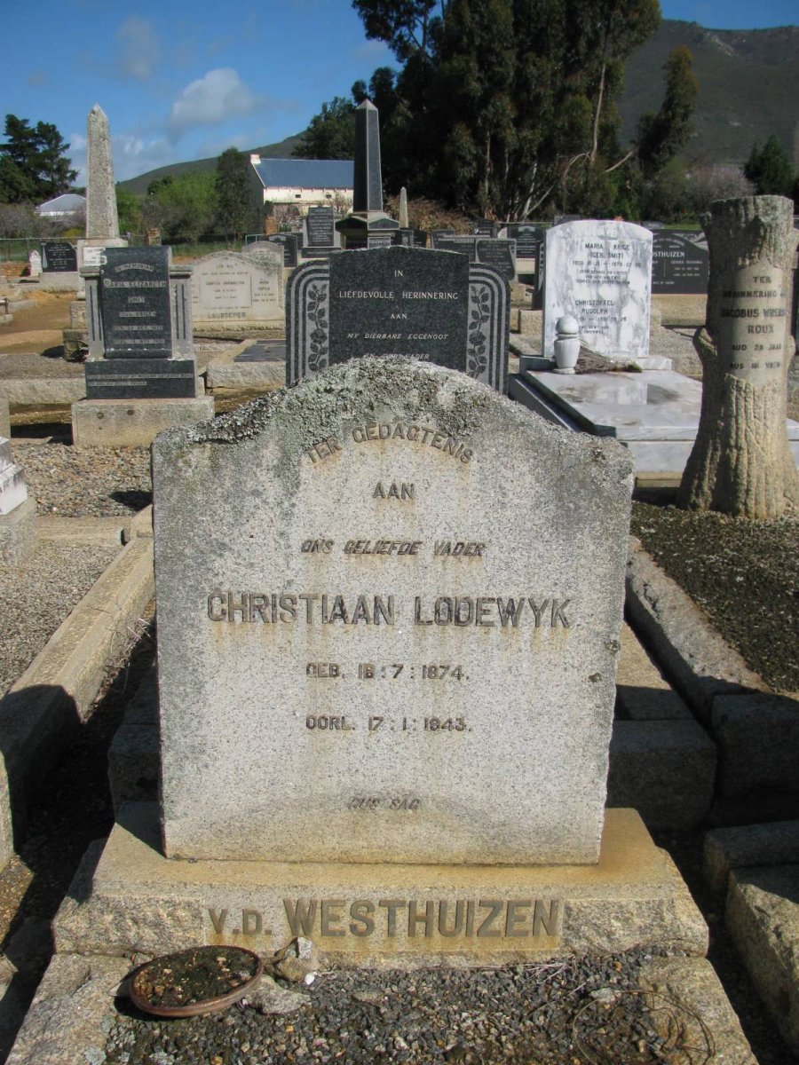 WESTHUIZEN Christiaan Lodewyk, v.d. 1874-1943