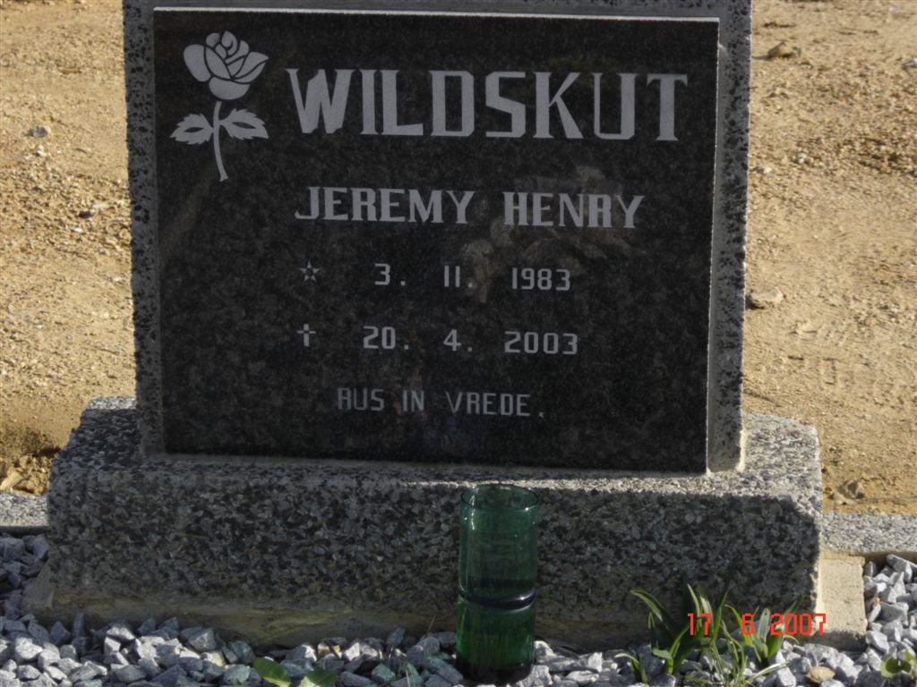 WILDSKUT Jeremy Henry 1983-2003