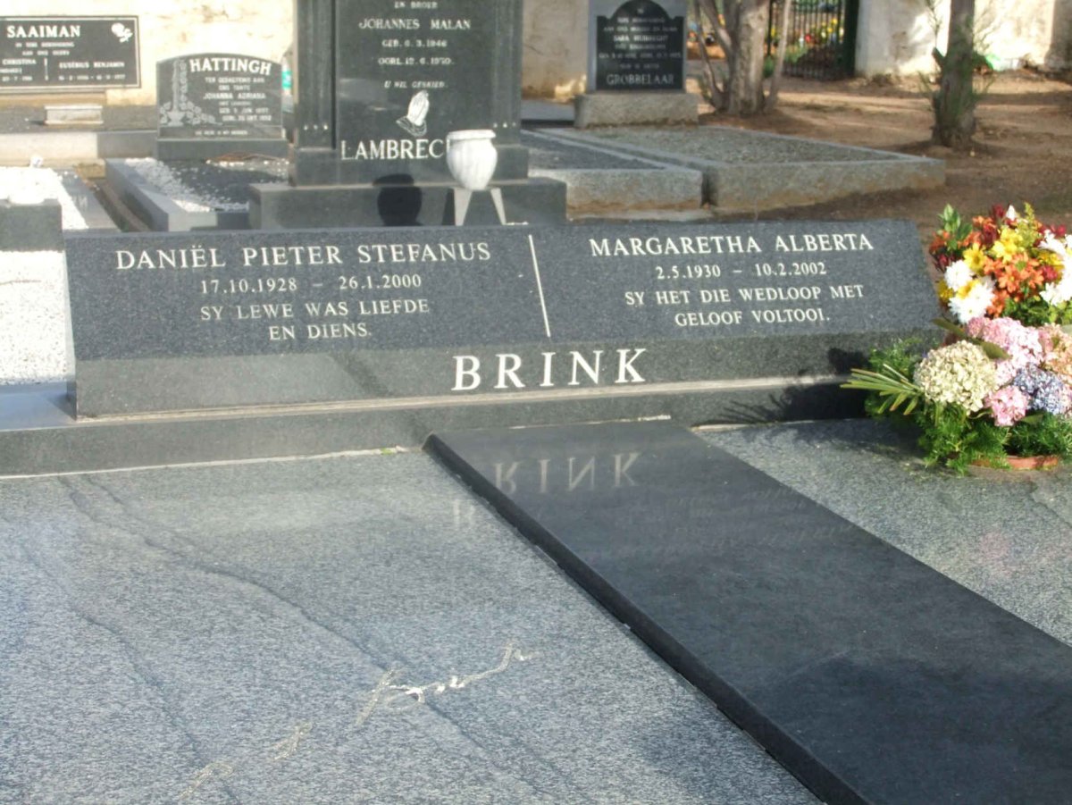 BRINK Daniel Pieter Stefanus 1928-2000 &amp; Margaretha Alberta 1930-2002