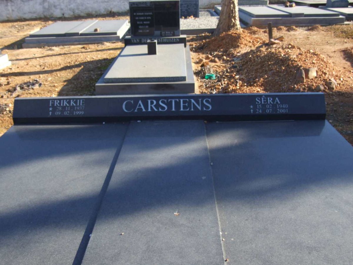 CARSTENS Frikkie 1937-1999 &amp; Sera 1940-2001