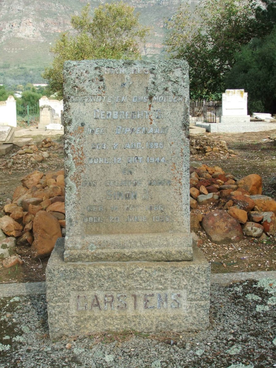CARSTENS Simon J. 1886-1950 &amp; Gerbrecht C. DIPPENAAR 1896-1944