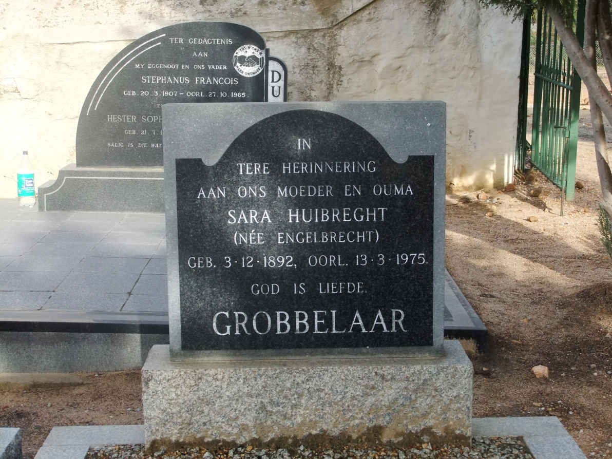 GROBBELAAR Sara Huibrecht nee ENGELBRECHT 1892-1975