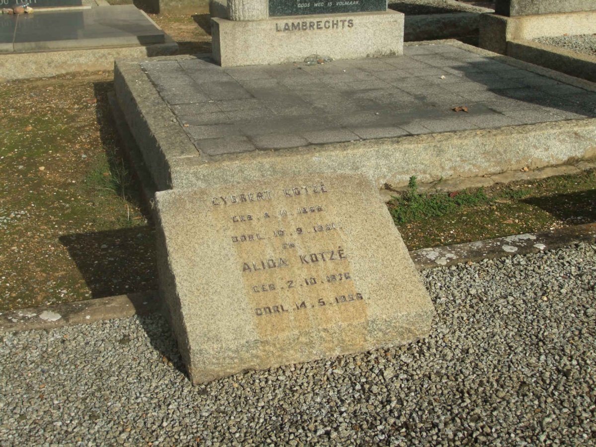 KOTZE Gysbert 1866-1961 &amp; Alida 1876-1958
