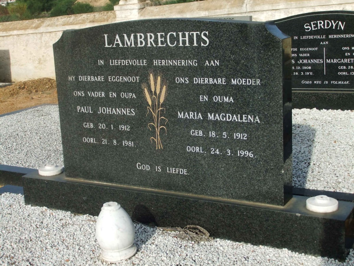 LAMBRECHTS Paul Johannes 1912-1981 &amp;  Maria Magdalena 1912-1996
