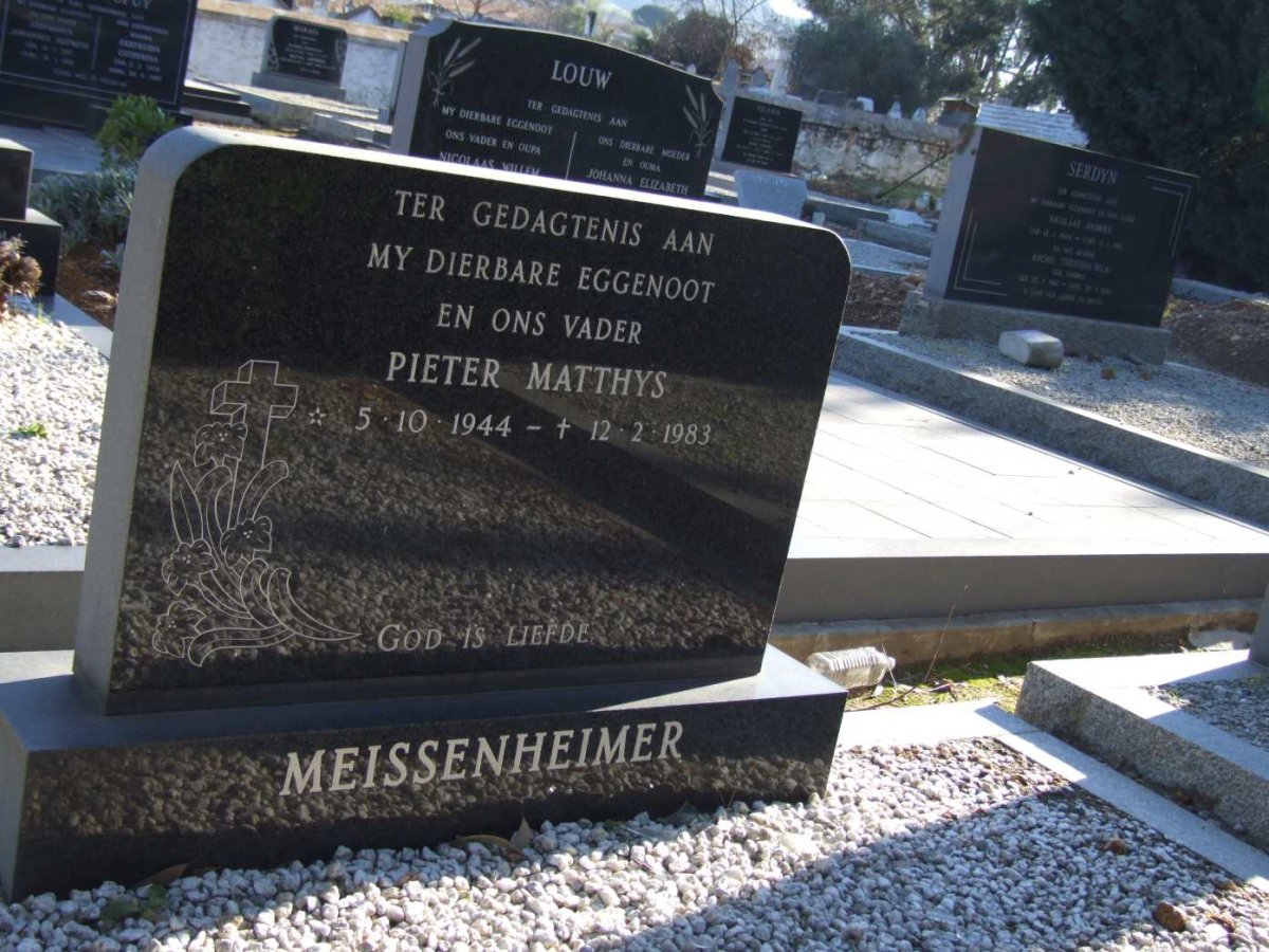 MEISSENHEIMER Pieter Matthys 1944-1983