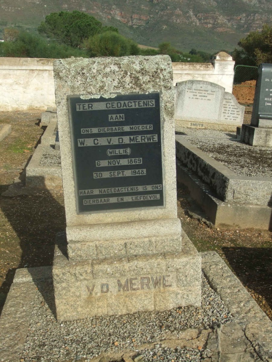MERWE W.C., v.d. 1869-1948