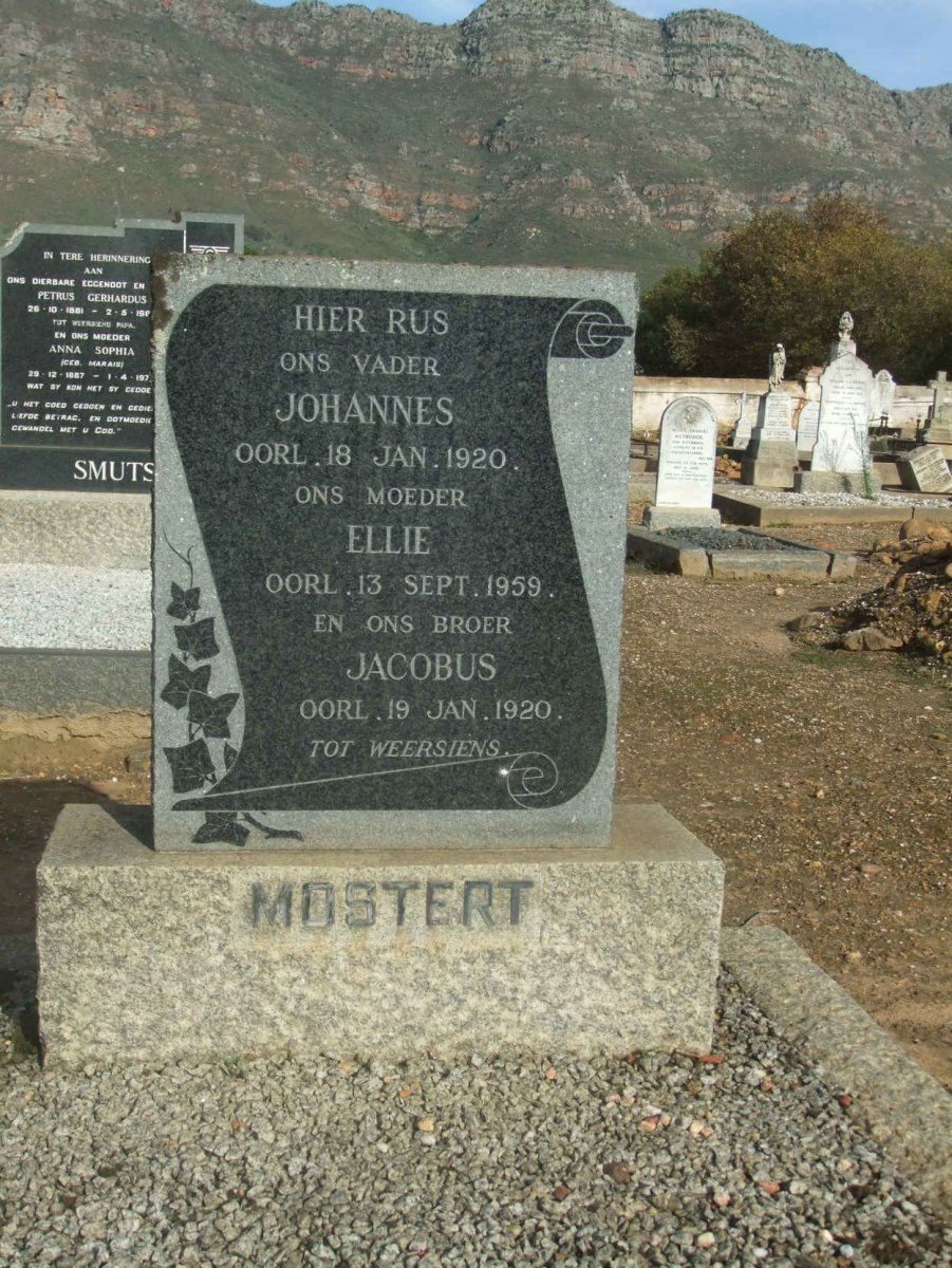 MOSTERT Johannes -1920 &amp; Ellie -1959 :: MOSTERT Jacobus -1920