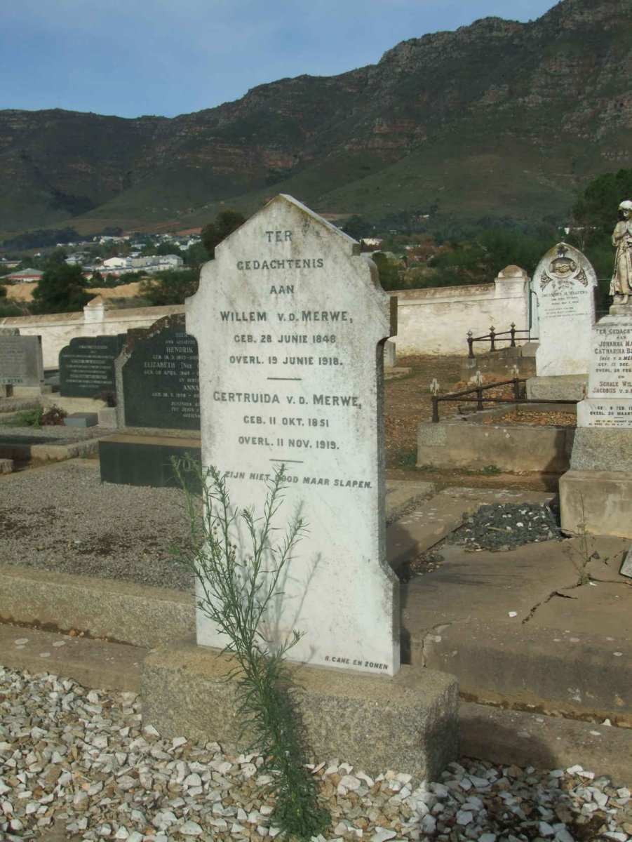 MERWE Willem, v.d. 1848-1918  &amp; Gertruida 1851-1919