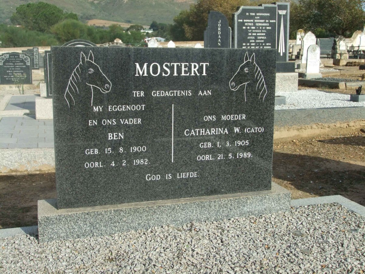 MOSTERT Ben 1900-1982 &amp; Catharina W. CATO 1905-1989