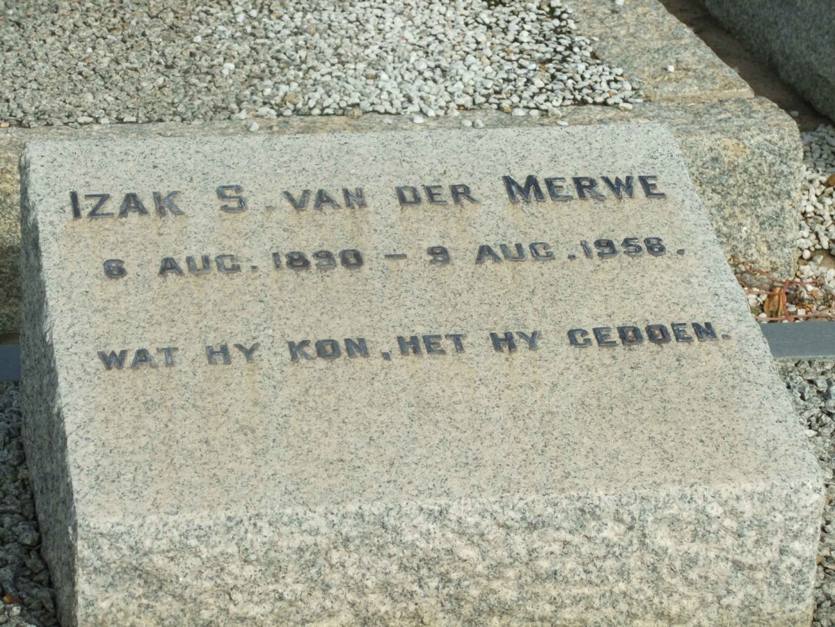 MERWE Izak S., van der 1890-1958