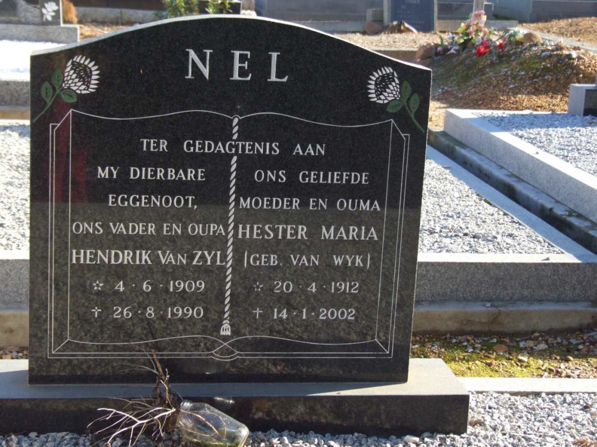 NEL Hendrik Van Zyl 1909-1990 &amp; Hester Maria VAN WYK 1912-2002