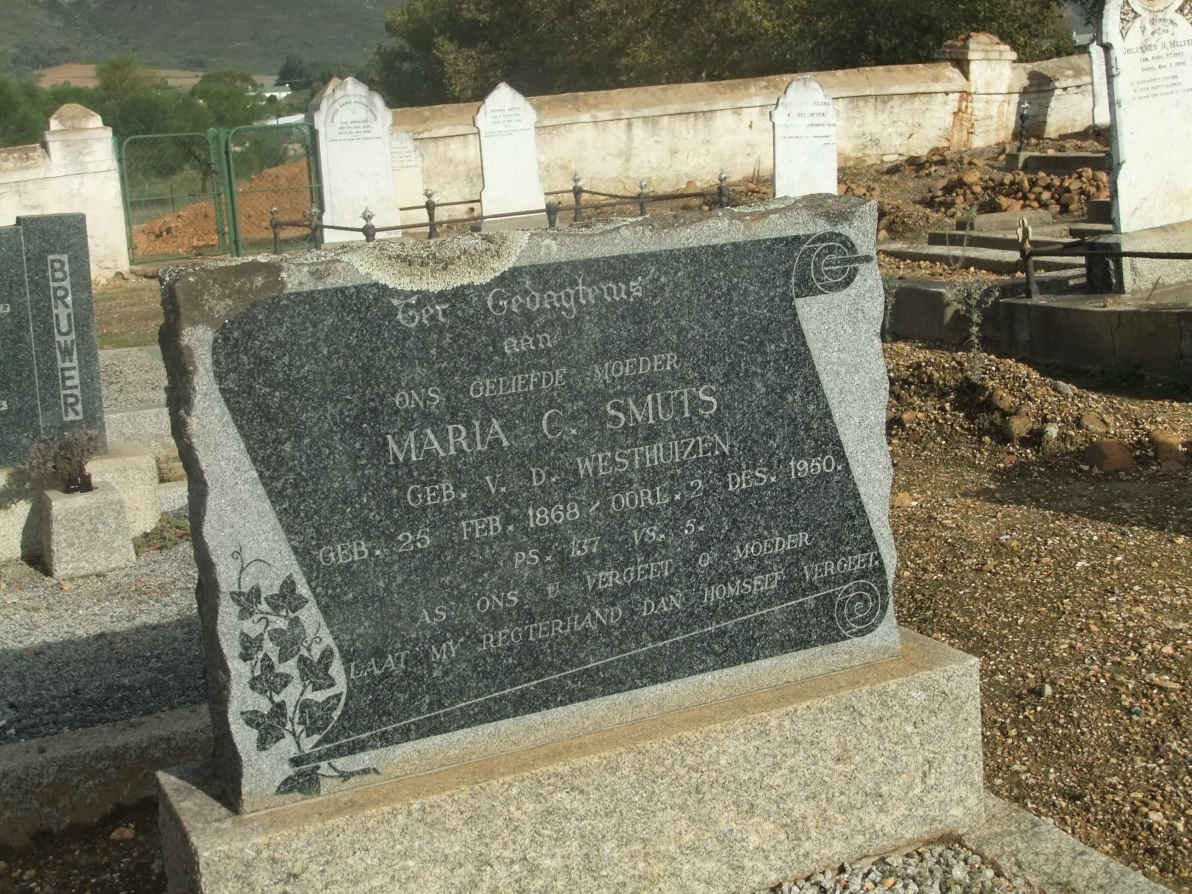 SMUTS Maria C. nee V.D. WESTHUIZEN 1868-1950