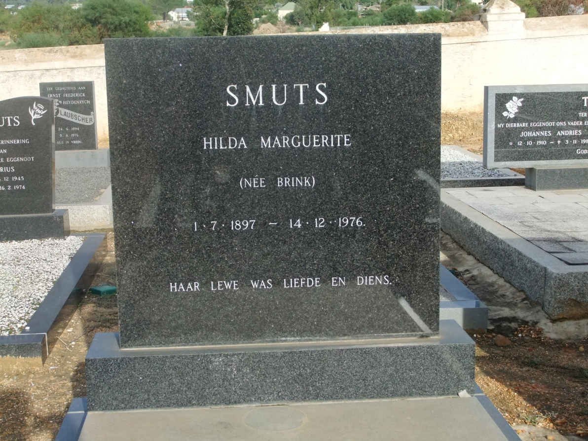 SMUTS Hilda Marguerite nee BRINK 1897-1976