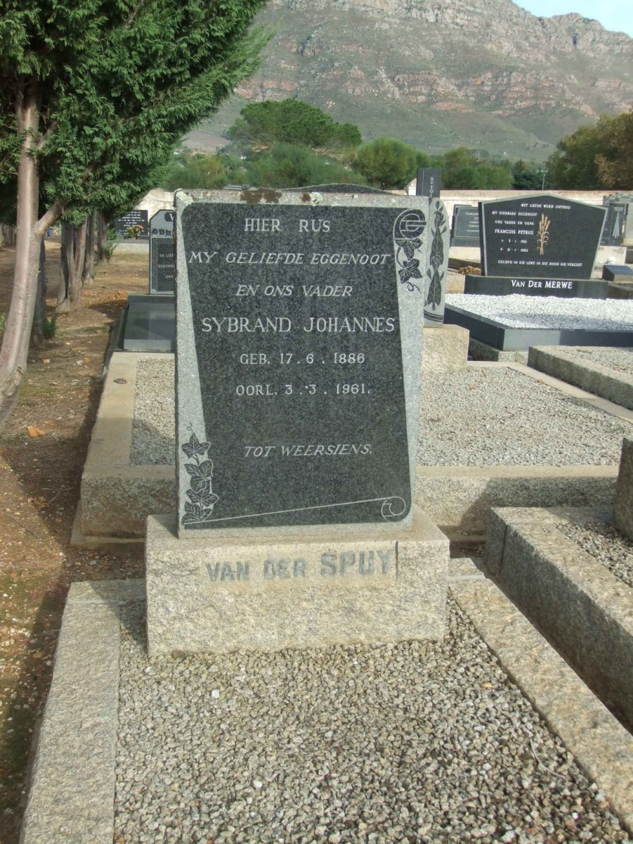 SPUY Sybrand Johannes, van der 1886-1961