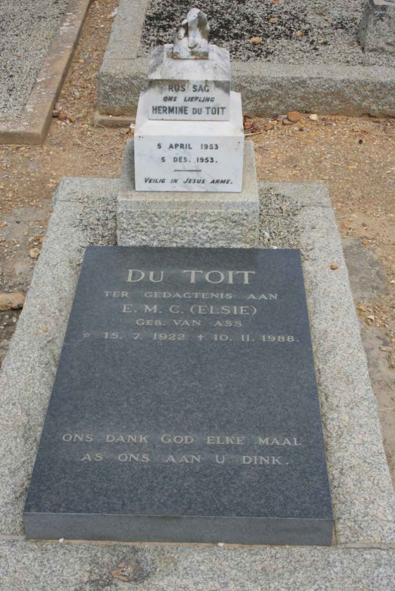 TOIT E.M.C., du nee VAN ASS 1922-1988 :: DU TOIT Hermine 1953-1953