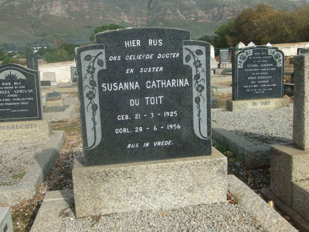 TOIT Susanna Catharina, du 1925-1956