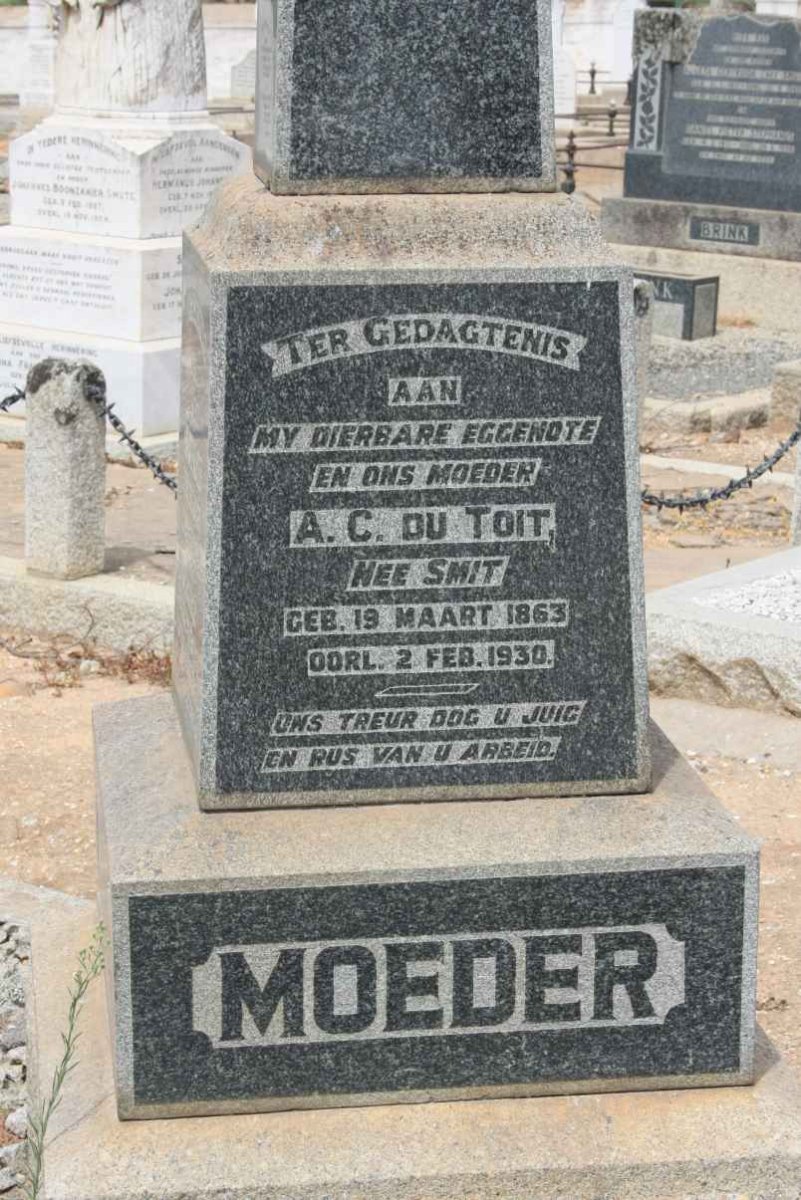 TOIT A.C., du nee SMIT 1863-1930