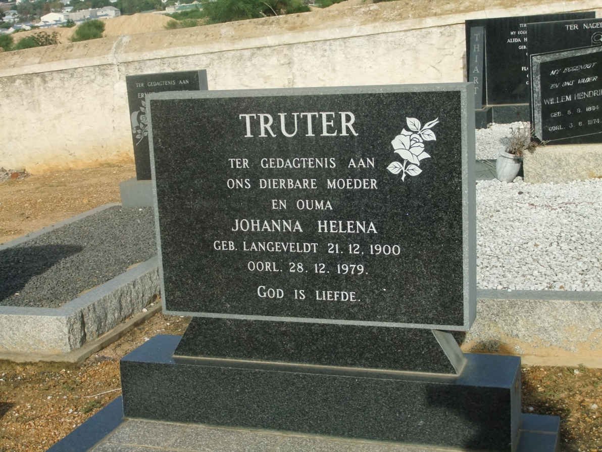 TRUTER Johanna Helena nee LANGEVELDT 1900-1979