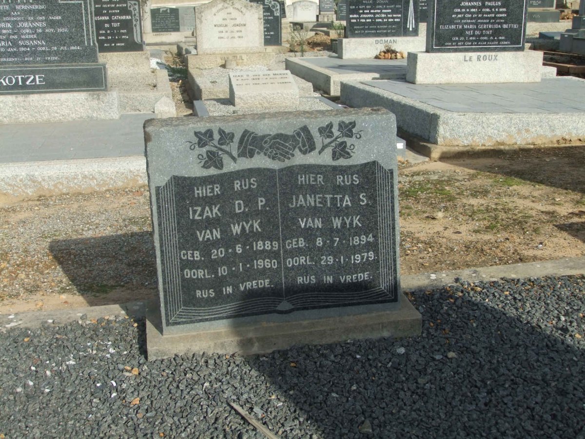 WYK Izak D.P., van 1889-1960 &amp; Janetta S. 1894-1979