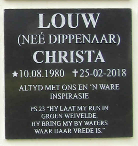 LOUW Christa nee DIPPENAAR 1980-2018