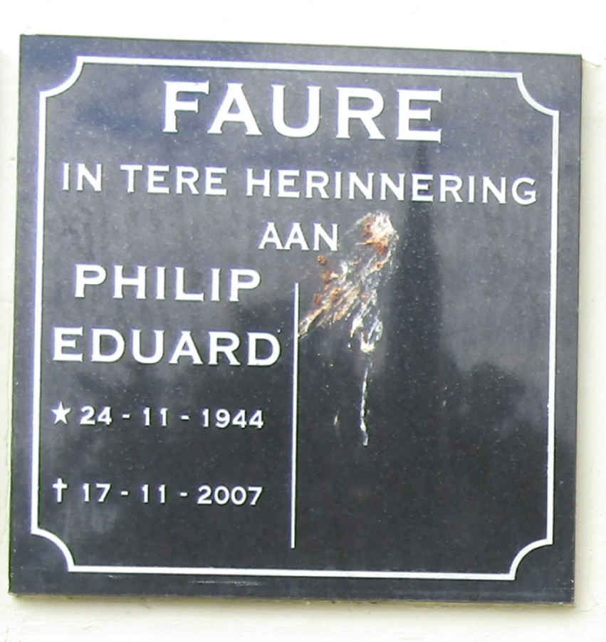 FAURE Philip Eduard 1944-2007