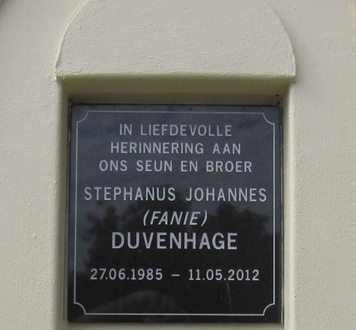 DUVENHAGE Stephanus Johannes 1985-2012