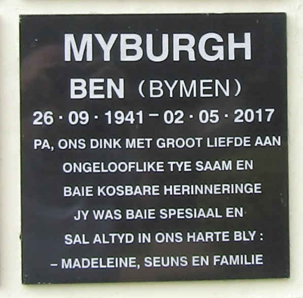MYBURGH Ben 1941-2017