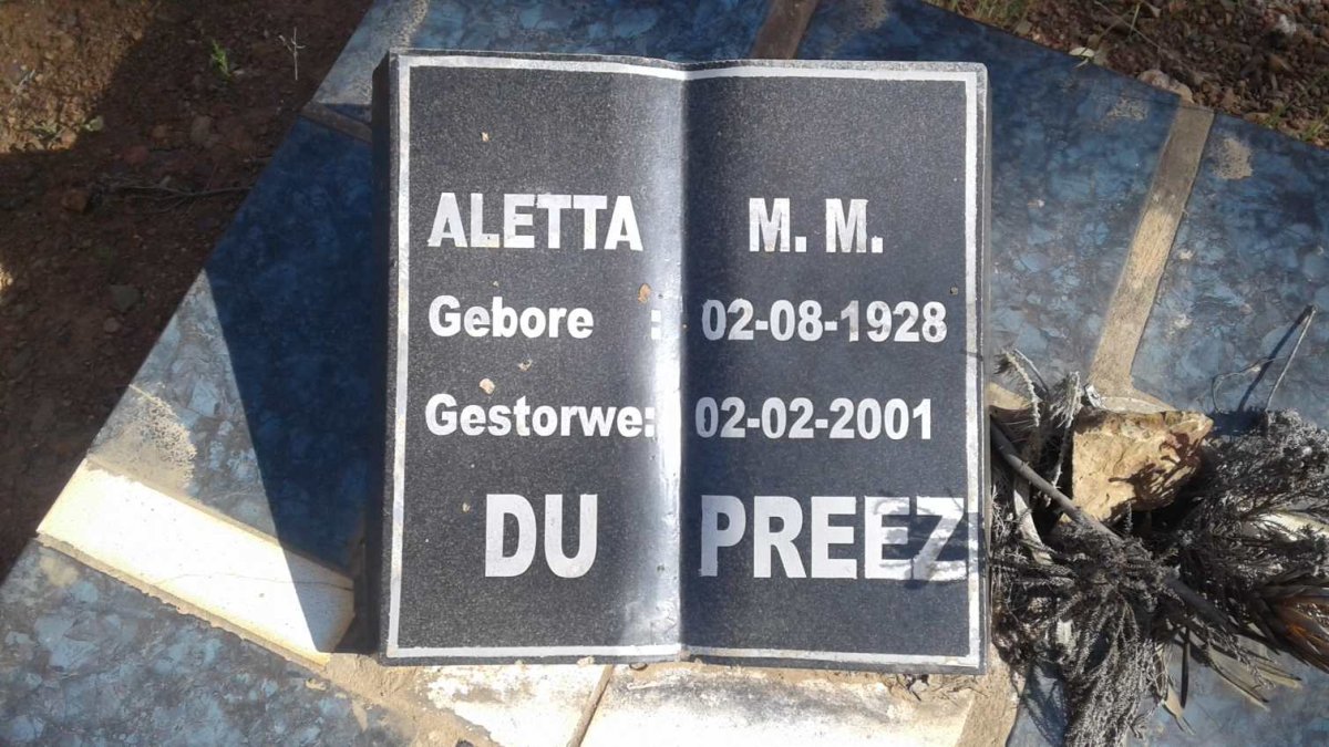 PREEZ Aletta M.M., du 1928-2001