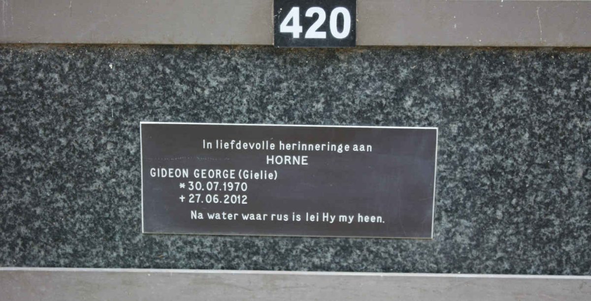 HORNE Gideon George 1970-2012