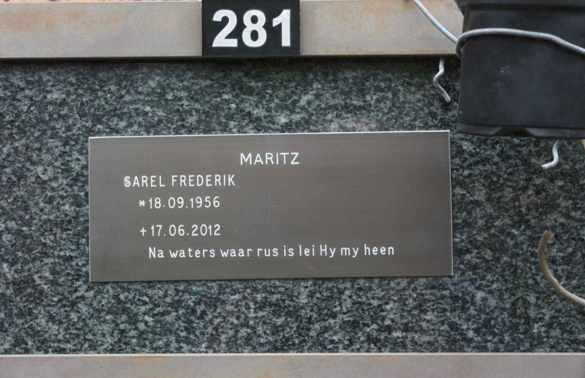 MARITZ Sarel Frederik 1956-2012