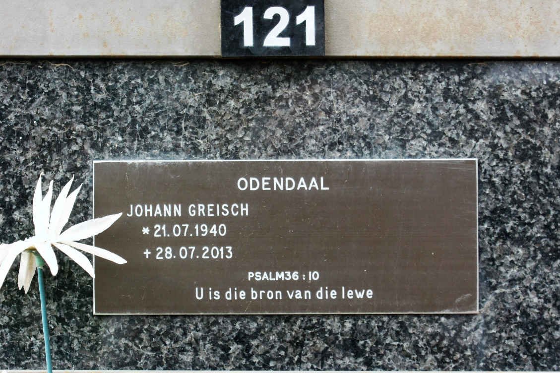 ODENDAAL Johann Greisch 1940-2013