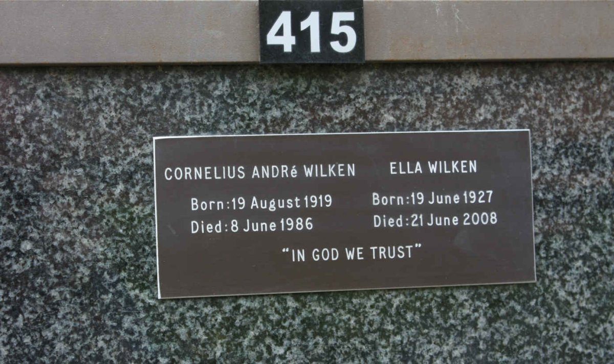 WILKEN Cornelius André 1919-1986 &amp; Ella 1927-2008