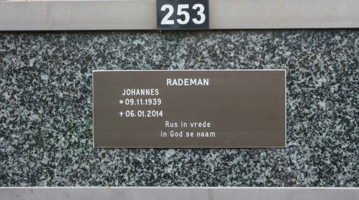 RADEMAN Johannes 1939-2014