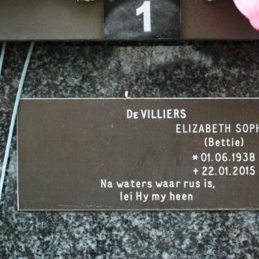 VILLIERS Elizabeth Sophia, de 1938-2015