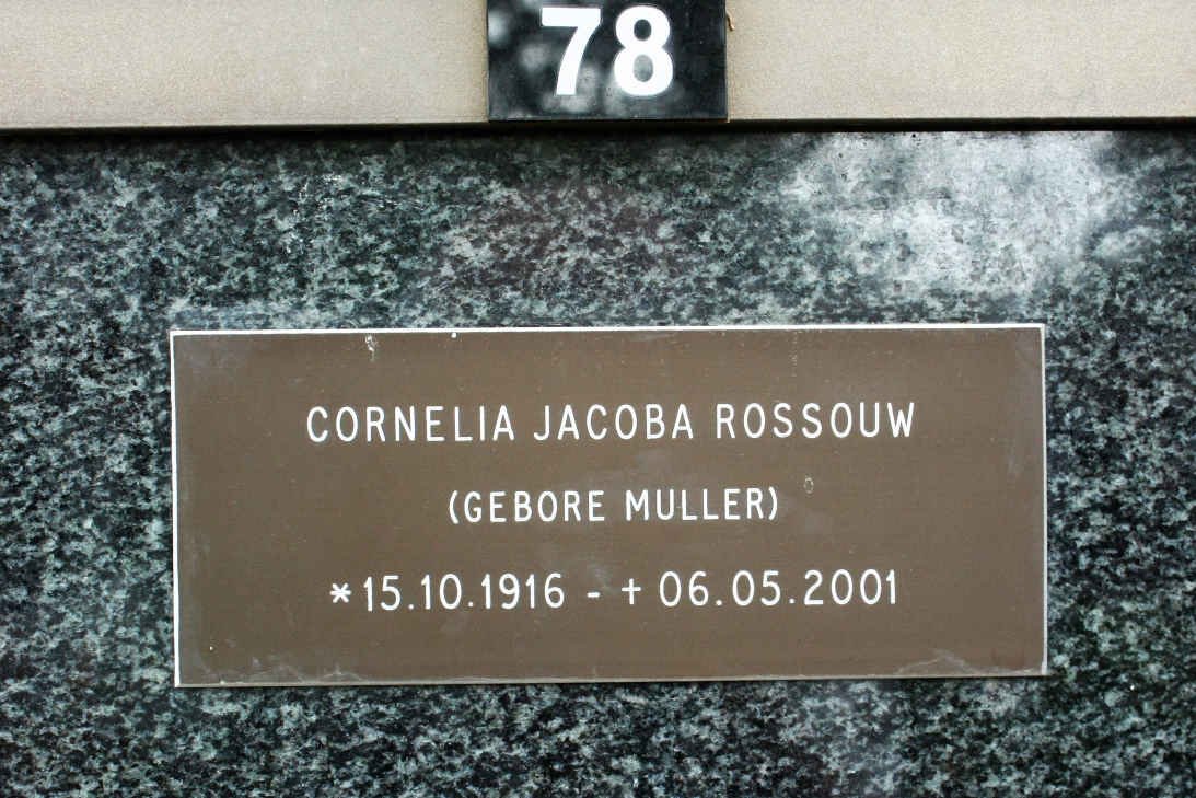 ROSSOUW Cornelia Jacoba nee MULLER 1916-2001