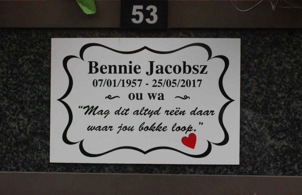 JACOBSZ Bennie 1957-2017