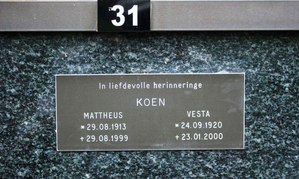 KOEN Mattheus 1913-1999 &amp; Vesta 1920-2000