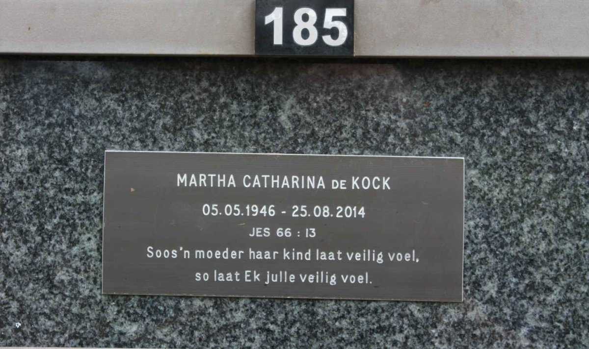KOCK Martha Catharina, de 1946-2014