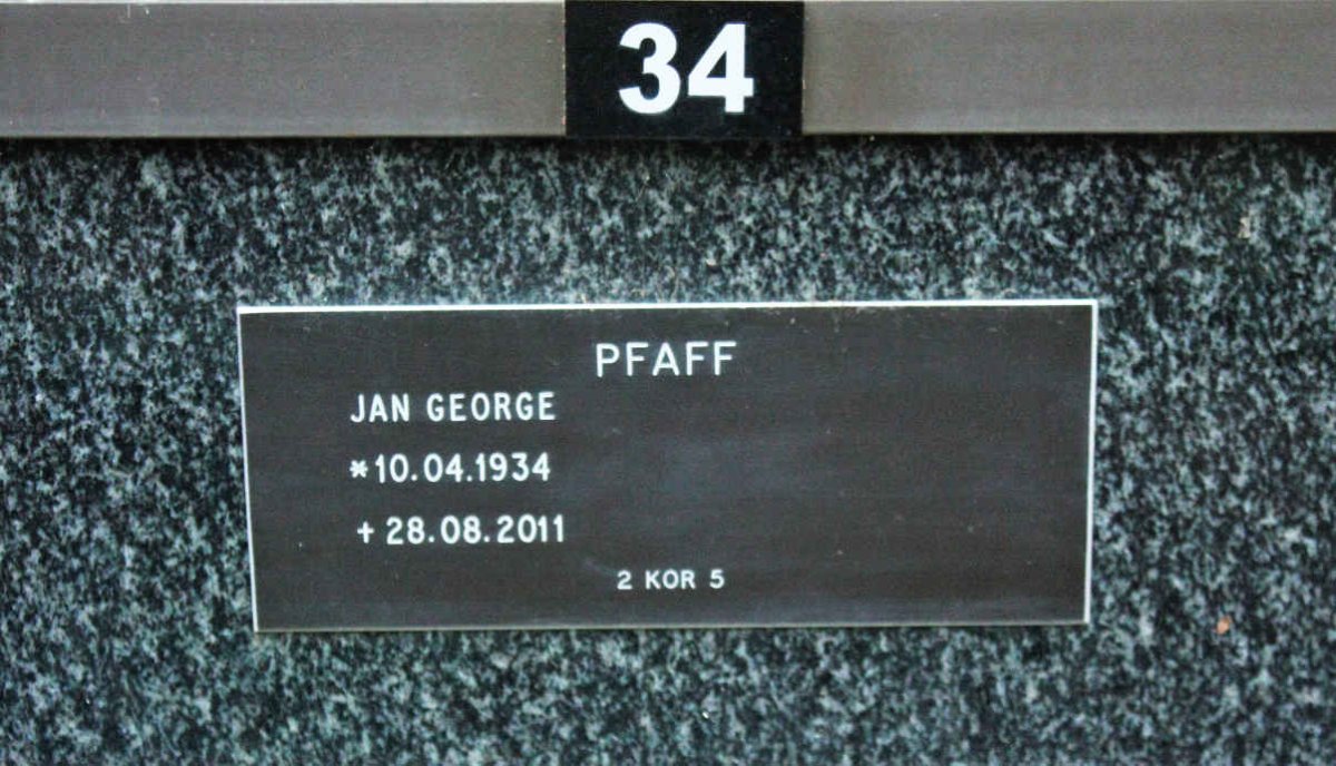PFAFF Jan George 1934-2011