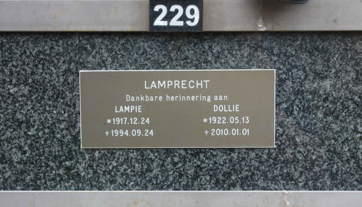 LAMPRECHT Lampie 1917-1994 &amp; Dollie 1922-2010
