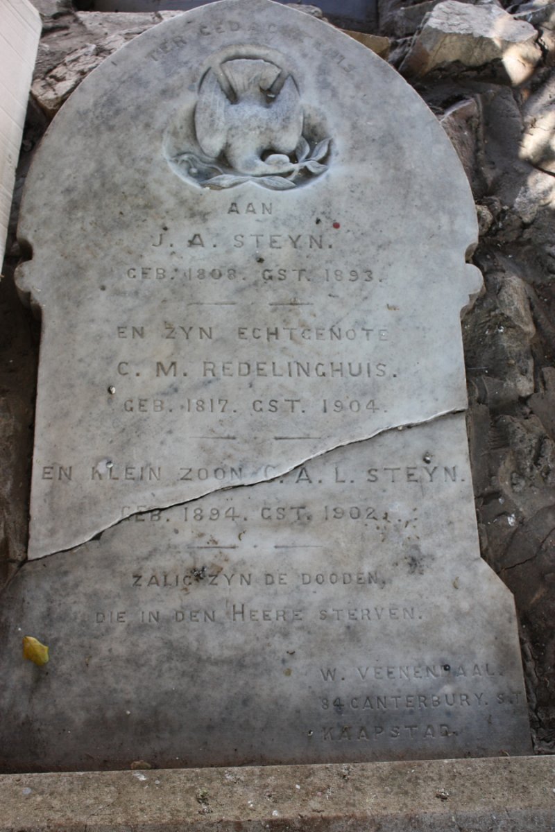 STEYN J.A. 1808-1893 :: REDELINGHUIS C.M. 1817-1904 :: STEYN A.L. 1894-1902