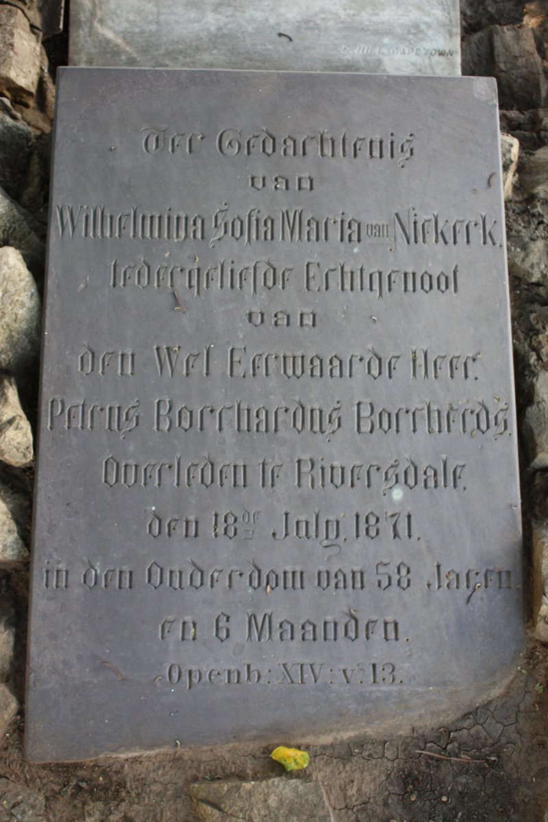 BORCHERDS Williemiena  Sophia  nee VAN NIEKERK -1871