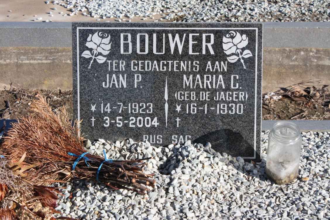BOUWER Jan P. 1923-2004 &amp; Maria DE JAGER 1930-