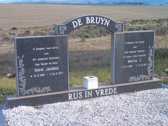 BRUYN David Jacobus, de 1898-1977 &amp; Martha C. 1906-1977