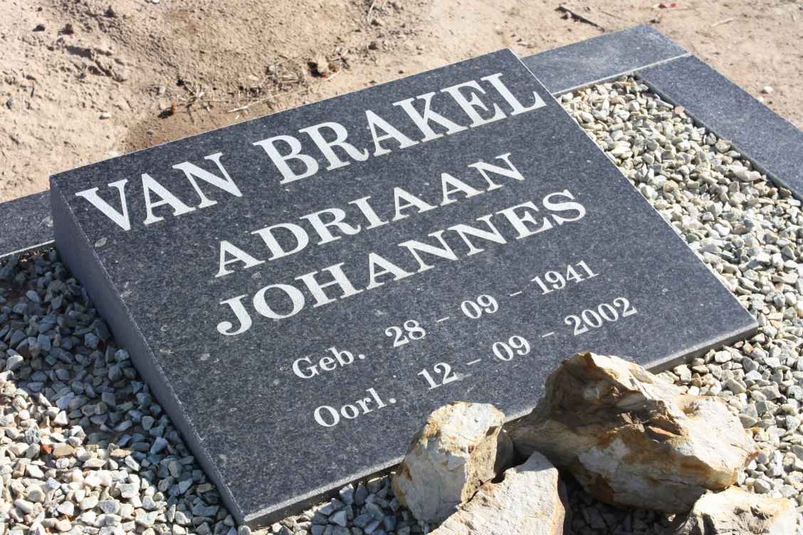 BRAKEL Adriaan Johannes, van 1941-2002