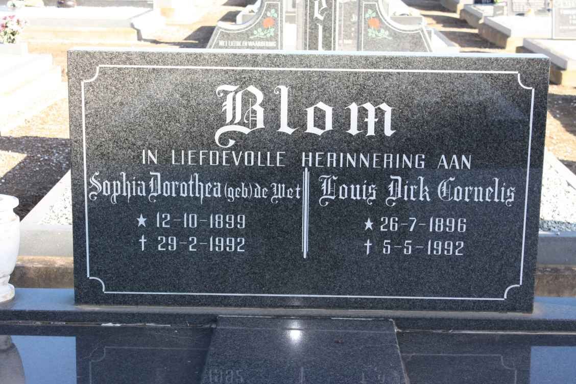 BLOM Louis Dirk Cornelis 1896-1992 &amp; Sophia Dorothea DE WET 1899-1992