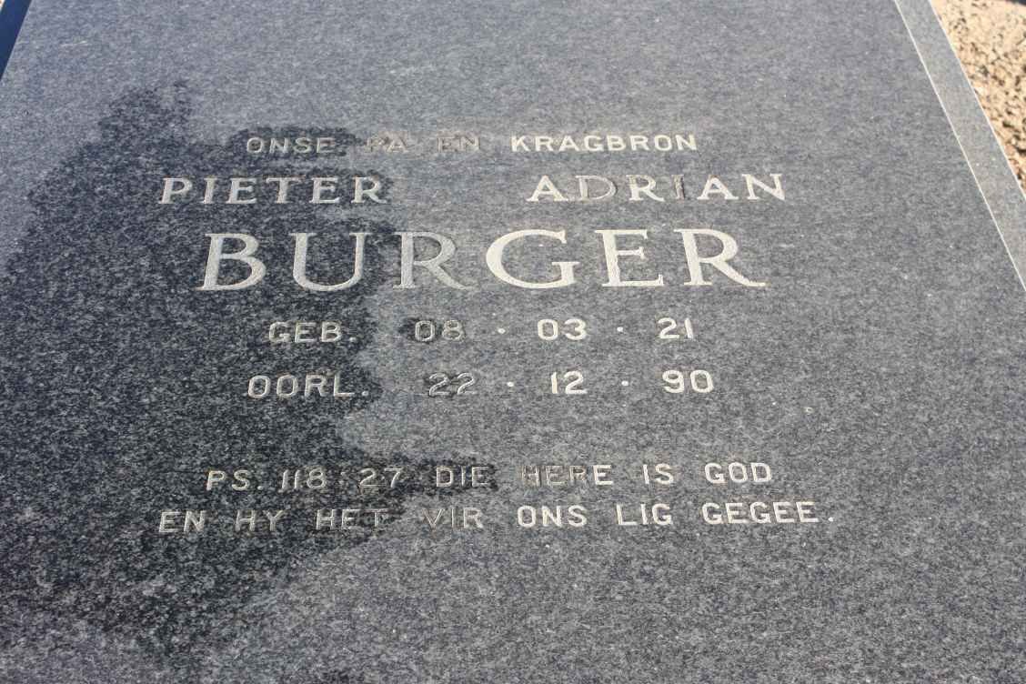BURGER Pieter Adrian 1921-1990