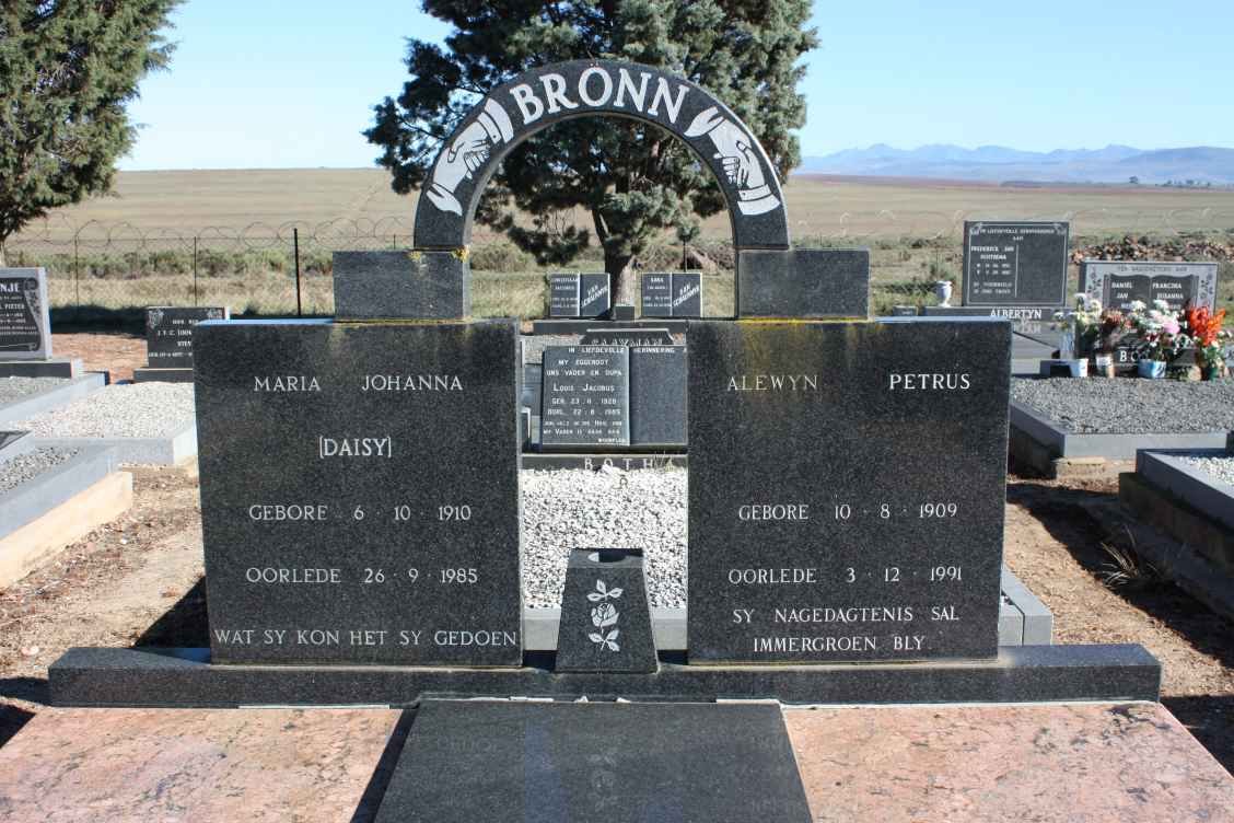 BRÖNN Alewyn Petrus 1909-1991 &amp; Maria Johanna 1910-1985