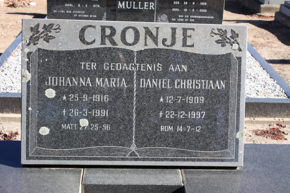 CRONJE Daniel Christiaan 1909-1997 &amp; Johanna Maria 1916-1991